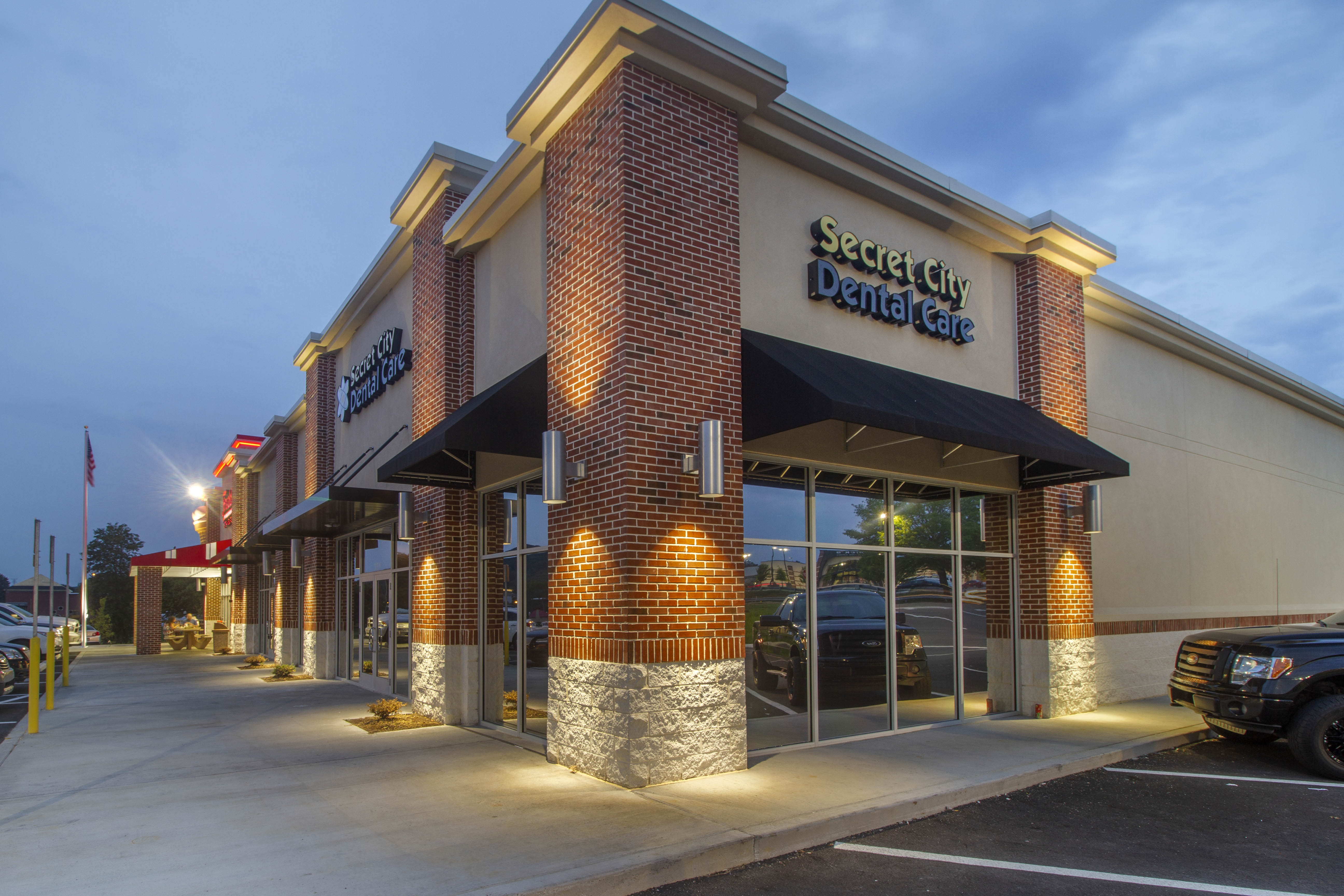 Front of office, Secret City Dental Care. Dentist in Oak Ridge, TN. 