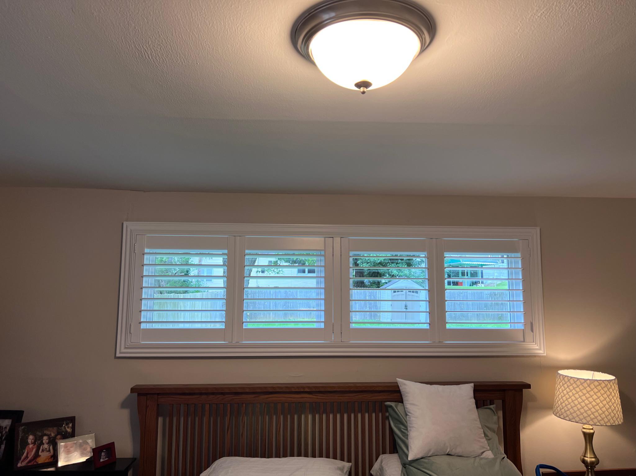 Norman Woodlore Shutter in Pure White for your Jenkintown, PA bedroom.