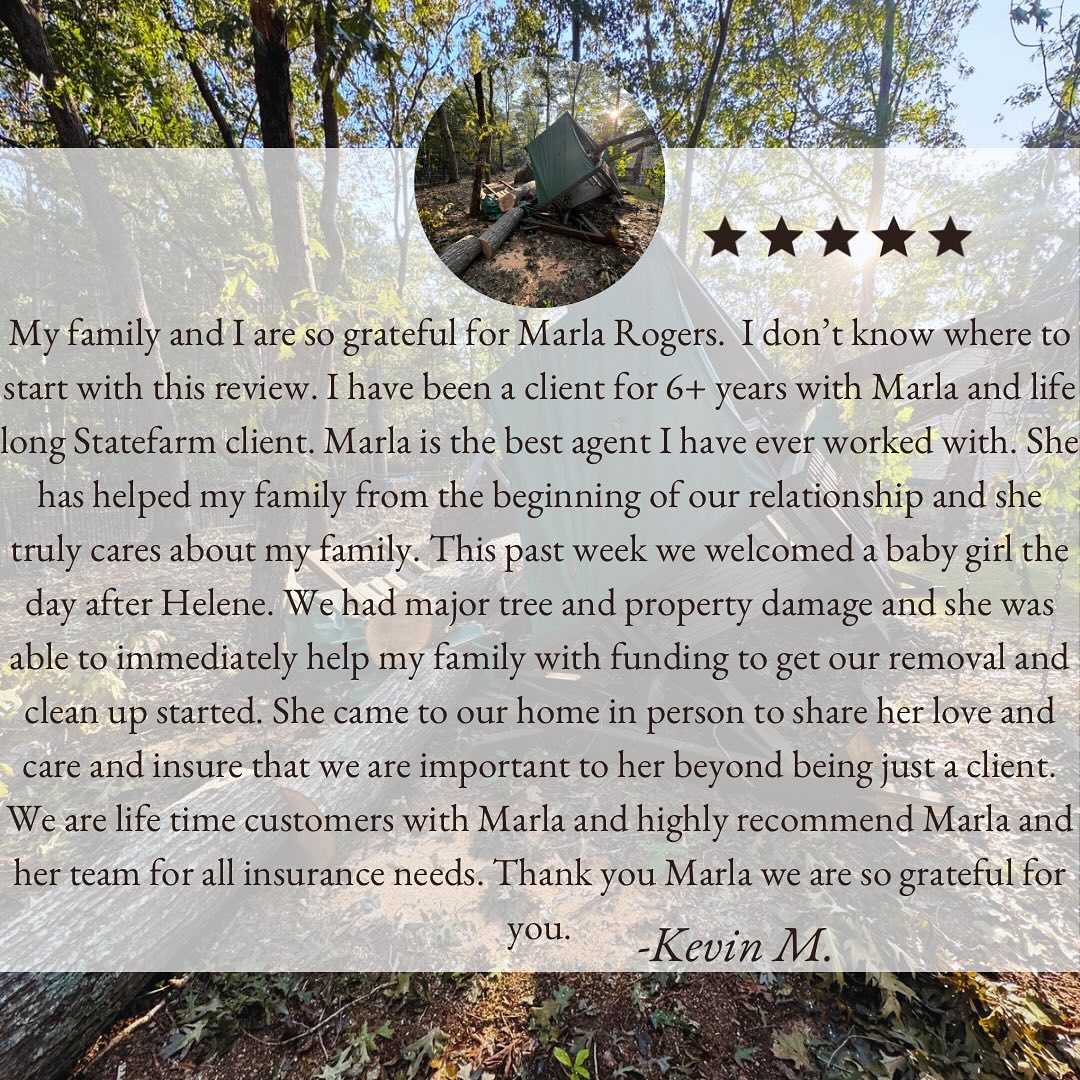This family has supported my small business since I opened! 
I am so thankful for their support and for opportunity to meet their newest member of the family while writing a check for the damages Helene caused.
I never want another storm like Helene to come through our area, however I really cherish the time I had with these families as I visited their homes to see the damages and issued funds to get trees removed, homes tarped and secured. 
It&rsquo;s customers like this that make me love my job.
And as always, I appreciate my team for fielding hundreds of calls, voicemails, and emails and helping our customers through this process.