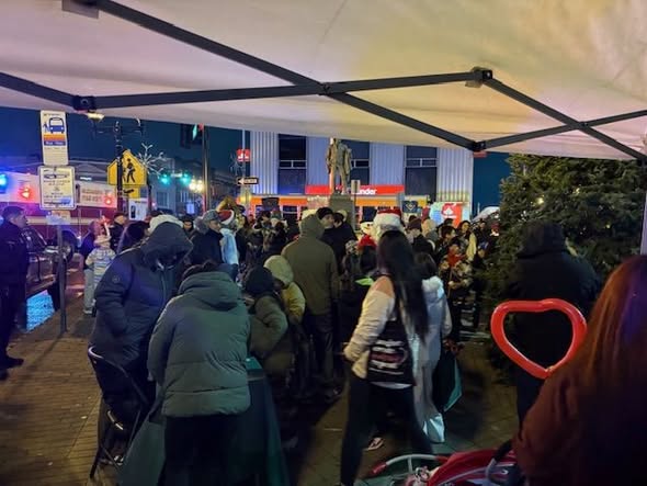 Great time with friends and neighbors at the community tree lighting! Even a visit from the man of the hour, SANTA, in his red "sleigh"!!