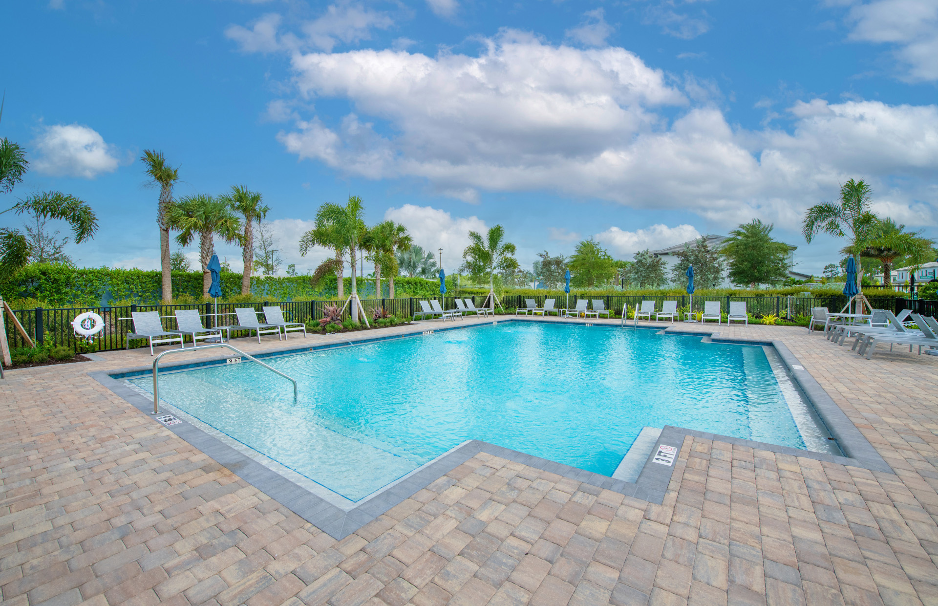 Pool & amenities available at Sonoma Oaks, a new construction townhome community in Naples, Florida.