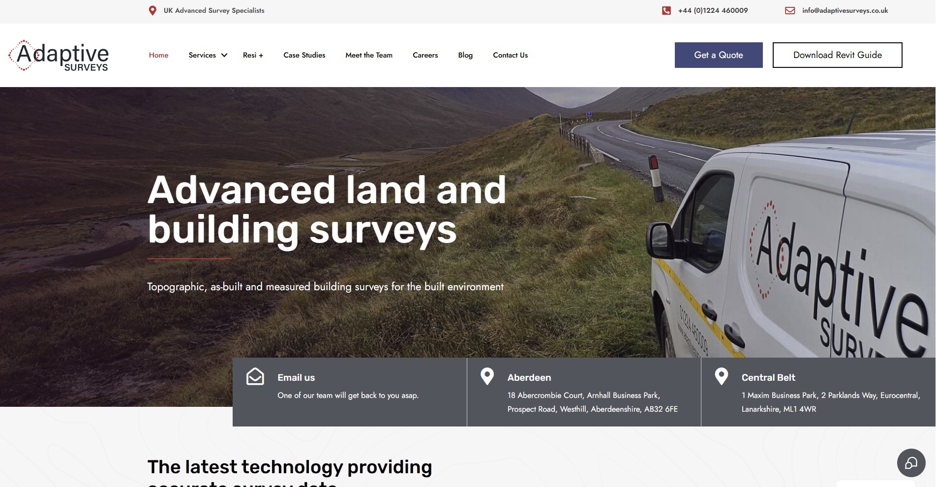 Land Survey website design and development