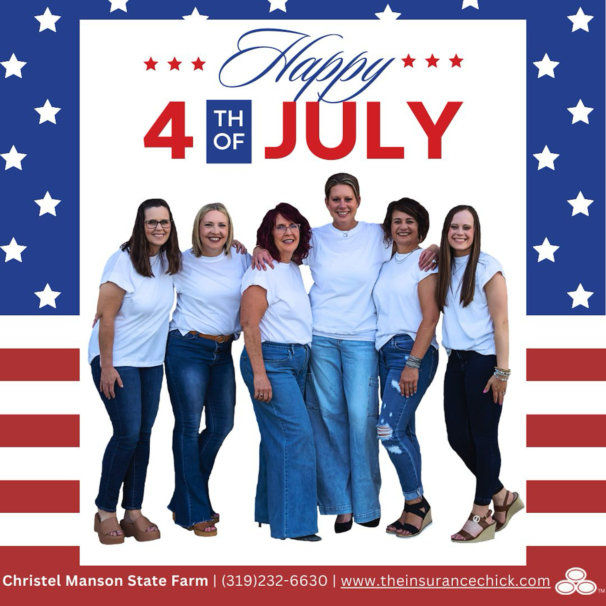 Happy 4th of July from all of us at Christel Manson State Farm. Wishing you a safe and festive Independence Day!
