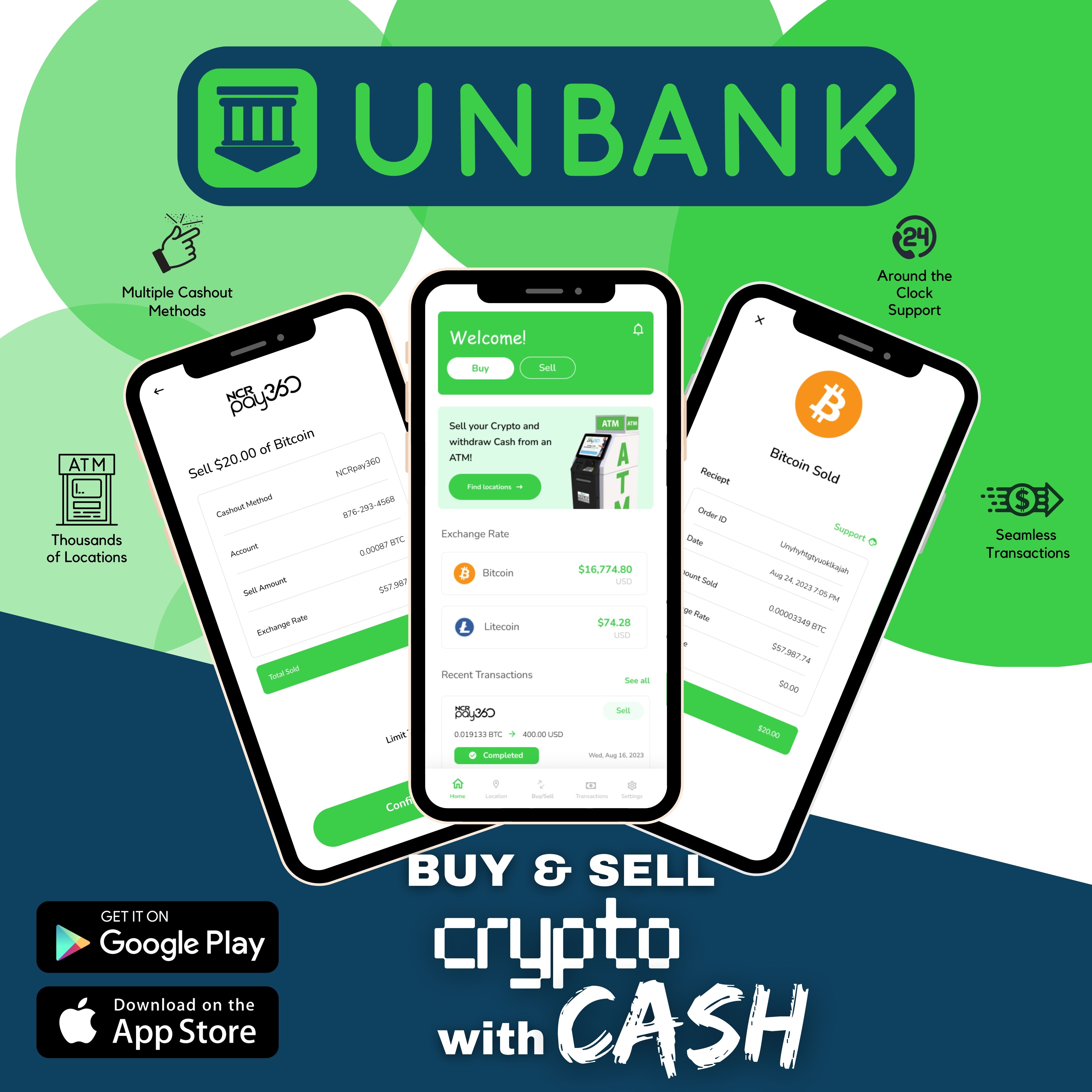 Unbank Bitcoin ATM Orlando (561)396-2359
