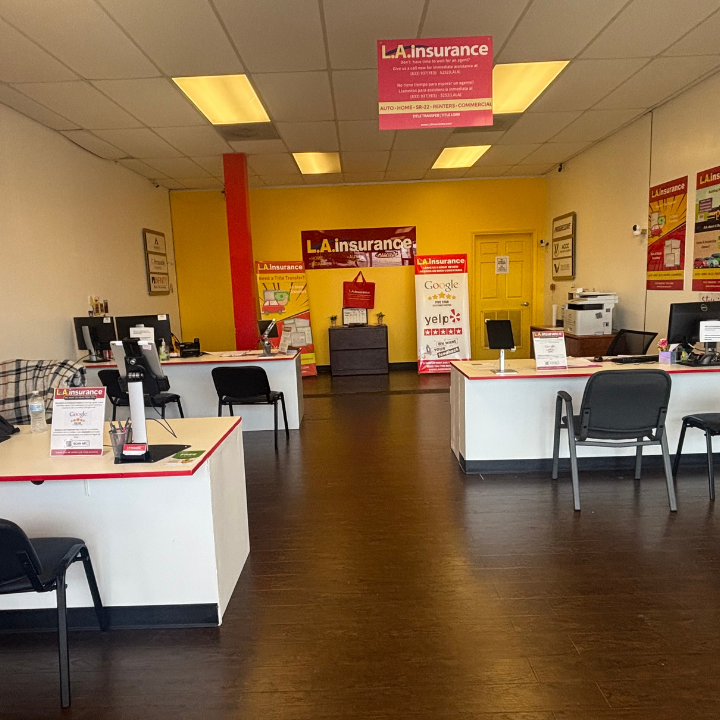 Interior of the L.A. Insurance Agency located at 10252 Almeda Genoa Rd in TX 