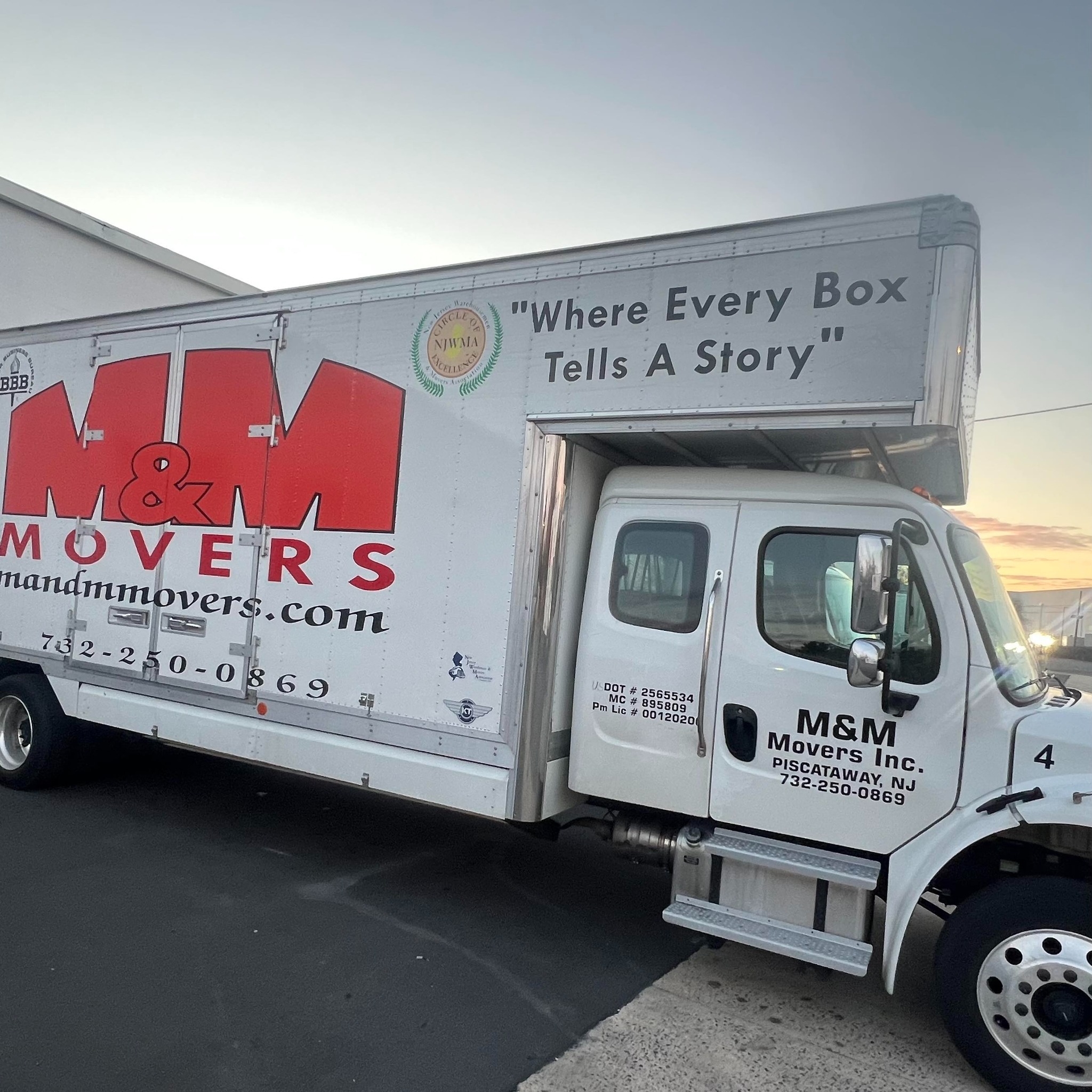 Our fully branded M&M Movers NJ truck, ready to help you move with ease and reliability!