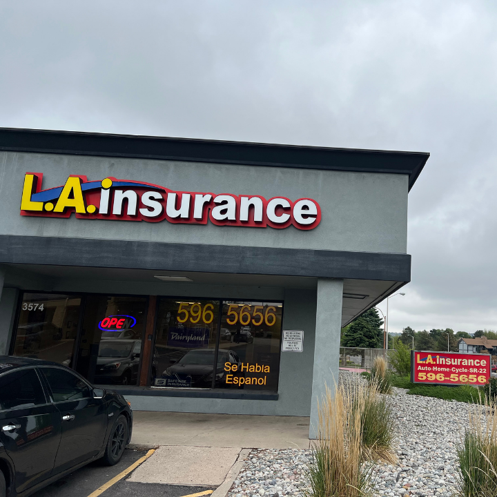 Exterior of the L.A. Insurance located at 3574 North Academy in CO