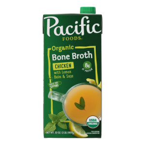 Pacific Foods® Organic Chicken Bone Broth With Lemon Balm and Sage, 32 oz Carton (12 Pack) featured image