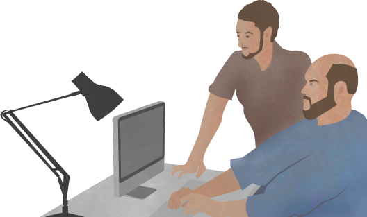 Founders Josh and Patrick Crafting Their First Website