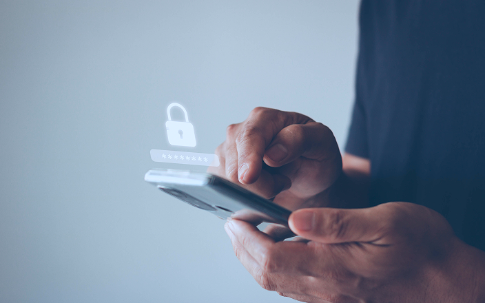 A client sending a secure message on their mobile device.