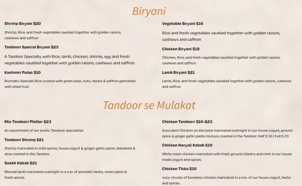 Images Tandoor Fine Indian Cuisine