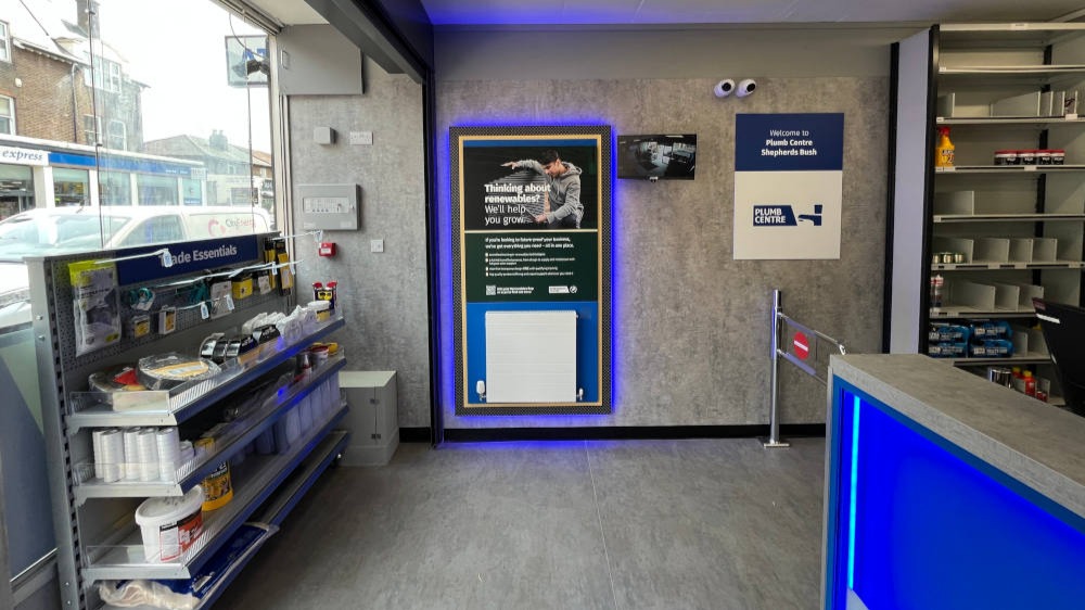 Inside Plumb Centre in Shepherds Bush