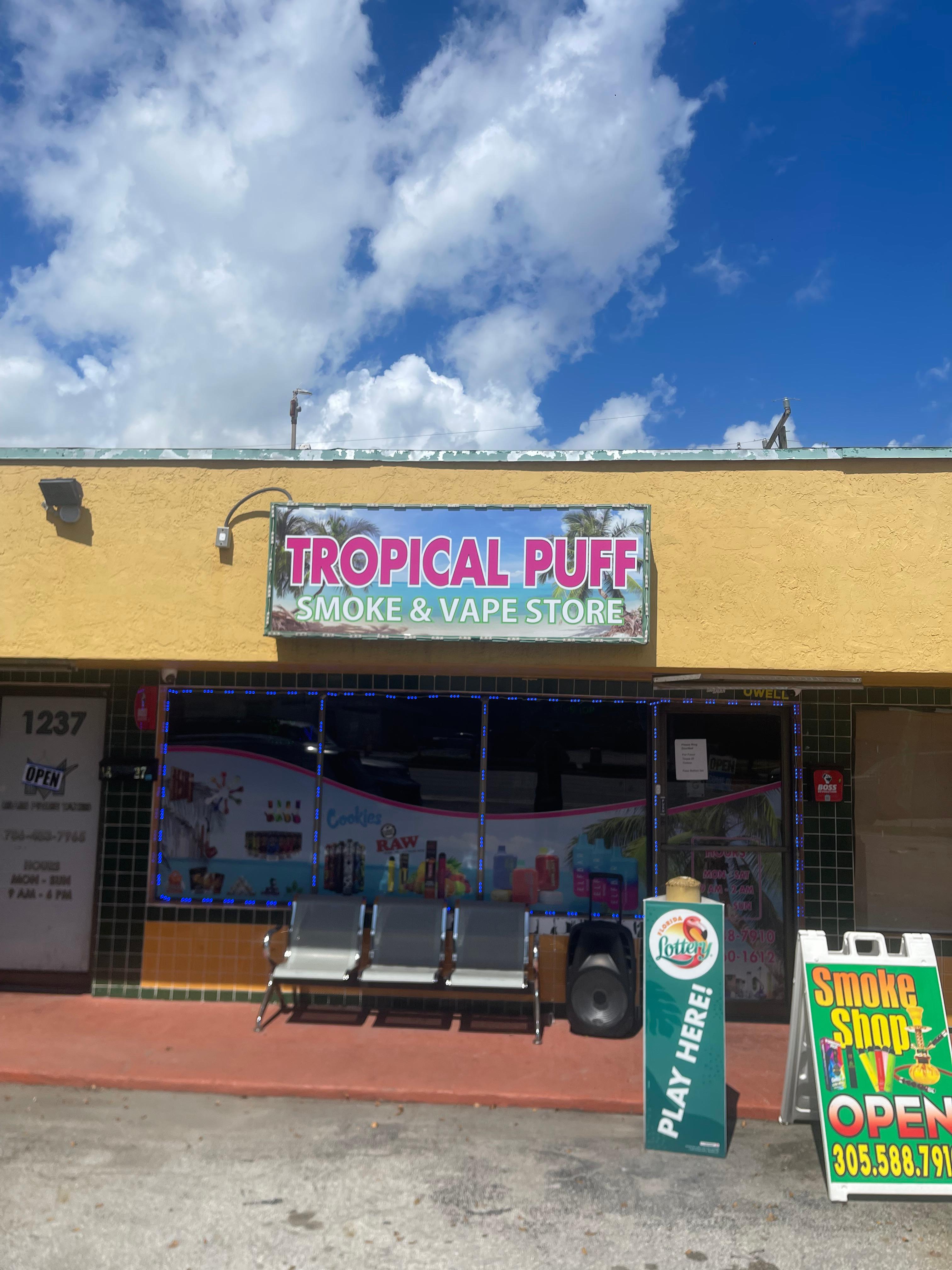 Tropical Puffs Smoke &amp; Vape Store Logo
