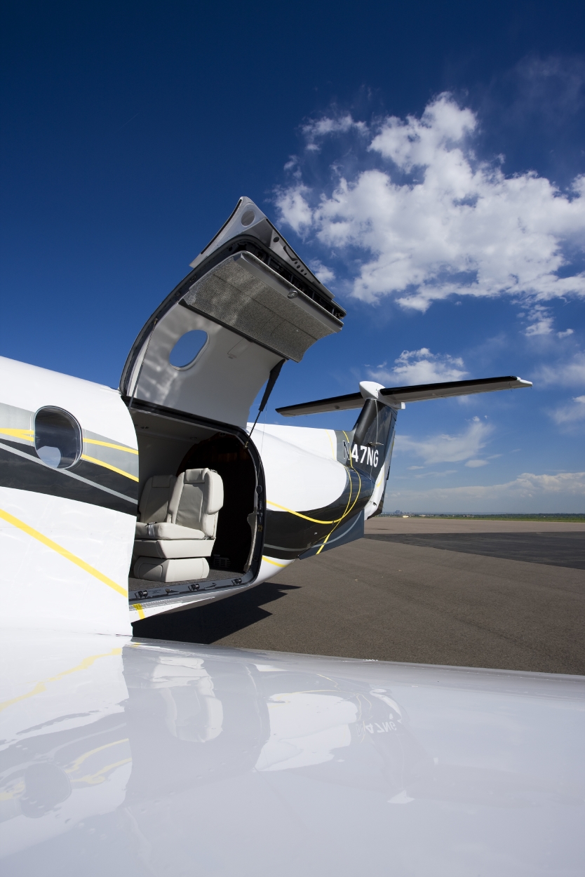 The huge PC-12 cargo door makes loading baggage a breeze Colorado By Air, LLC Aspen (970)710-8040