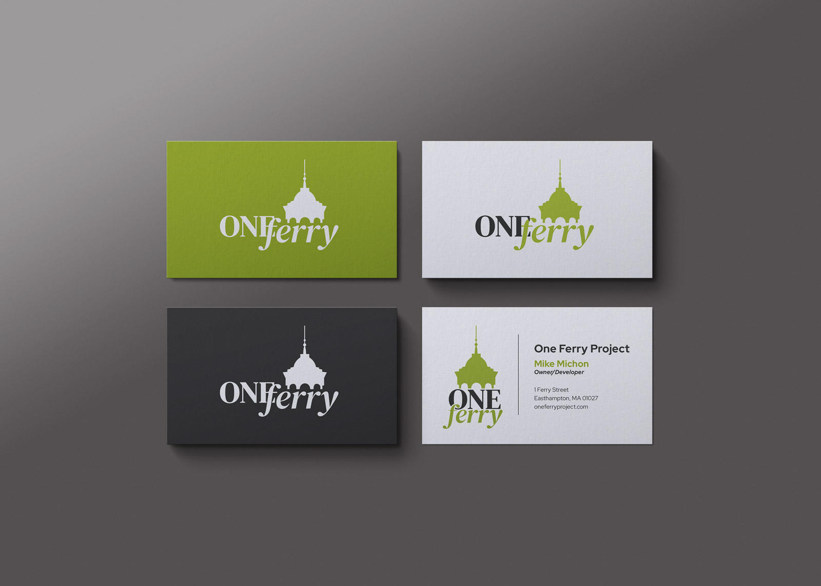 One Ferry Project business card mockups