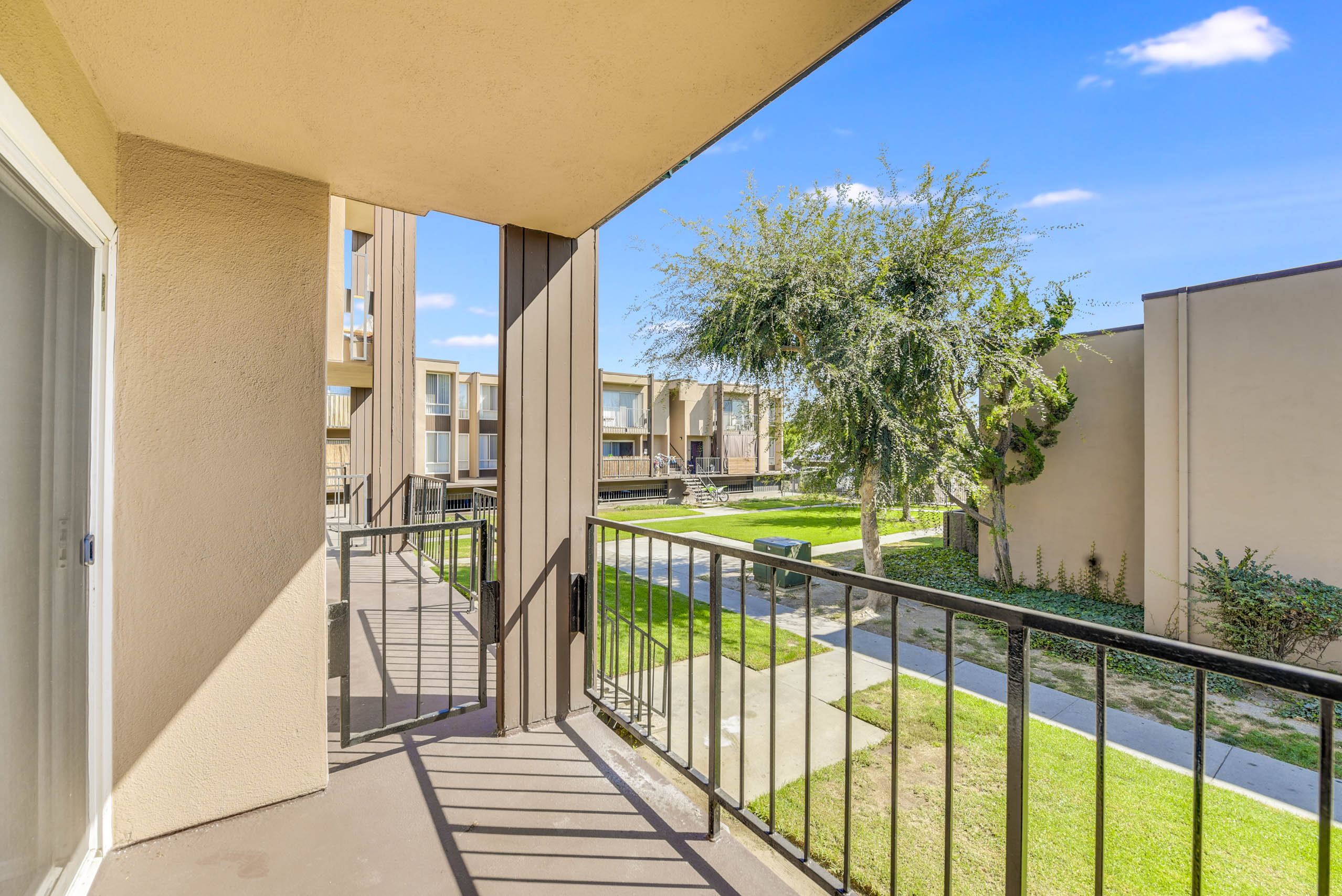 Balcony with a Metal Railing