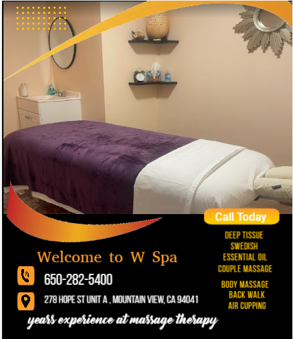 Our traditional full body massage in Mountain View, CA
includes a combination of different massage therapies like
Swedish Massage, Deep Tissue, Sports Massage, Hot Oil Massage
at reasonable prices.
