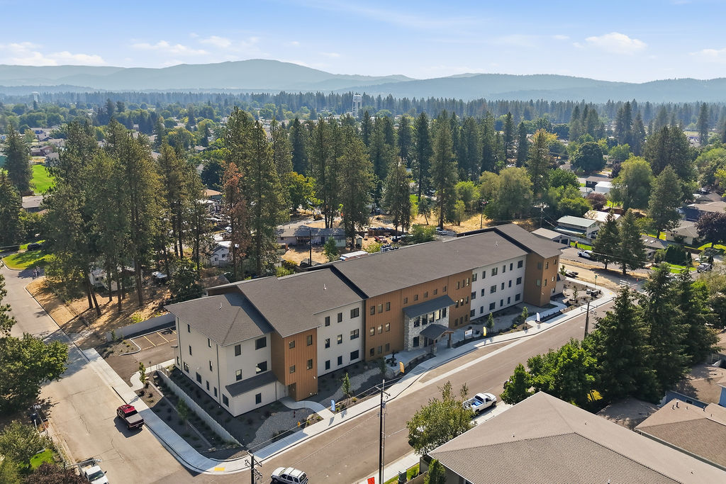 Ariel view of new assisted living facility in Spokane Valley, WA 