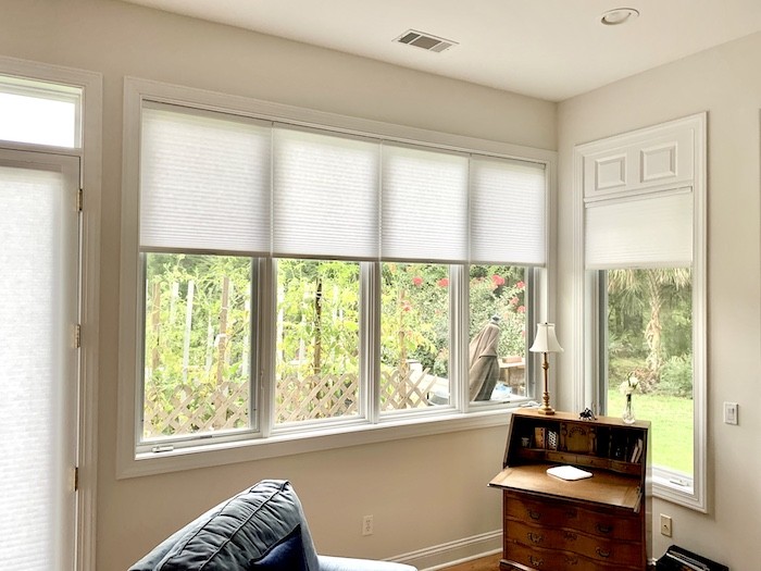 If you’re looking for the perfect combination of energy efficiency and elevated style, our gorgeous cellular shades are for you!  With their unique honeycomb design, our cellular shades are designed to conserve energy, while providing sleek, pleated style to any space. Plus, their cordless lift opti