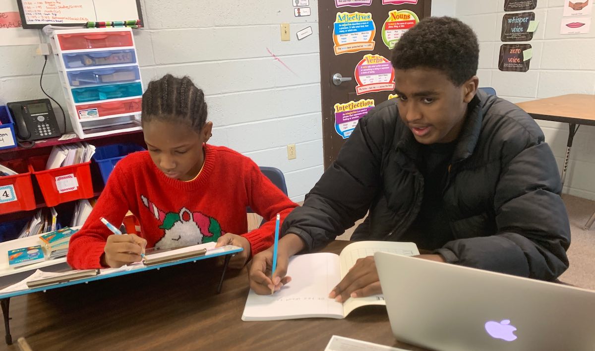 Students participate in an engaging classroom lesson at Progeny Academy, a tuition-free public charter school in Brooklyn Center, Minnesota. Through rigorous academics, innovative learning strategies, and a supportive environment, students build the skills and confidence needed for future success.