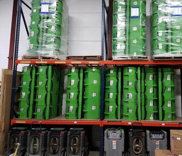 Here at SERVPRO, we are equipped to handle any situation. Whether it is a large loss or a small home in need of help, we guarantee we have the tools and equipment for success. Pictured is part of our inventory of dehumidifiers.