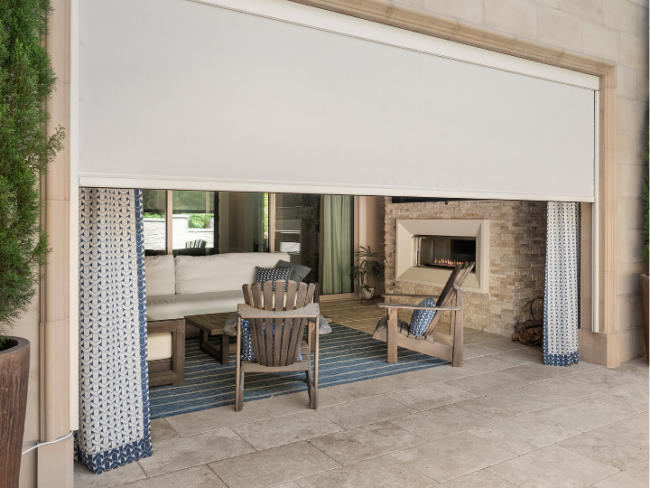 Elevate your backyard patio or deck in the Granger areas with a custom, layered look featuring a Draper Outdoor Flex Zip Shade.