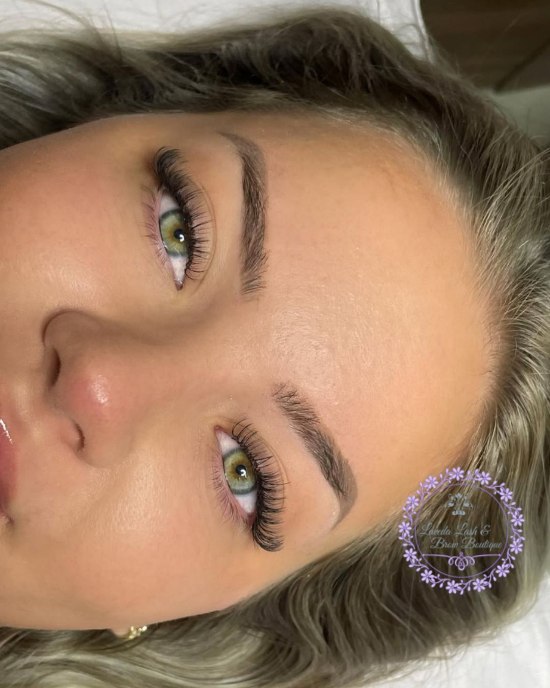 Hybrid lashes with the doll eye lash effect at Laveda Lash & Brow