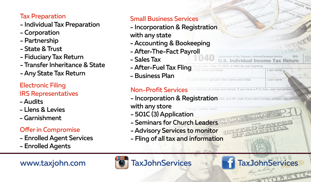Tax John Income Tax Services Coupons near me in Plainfield ...