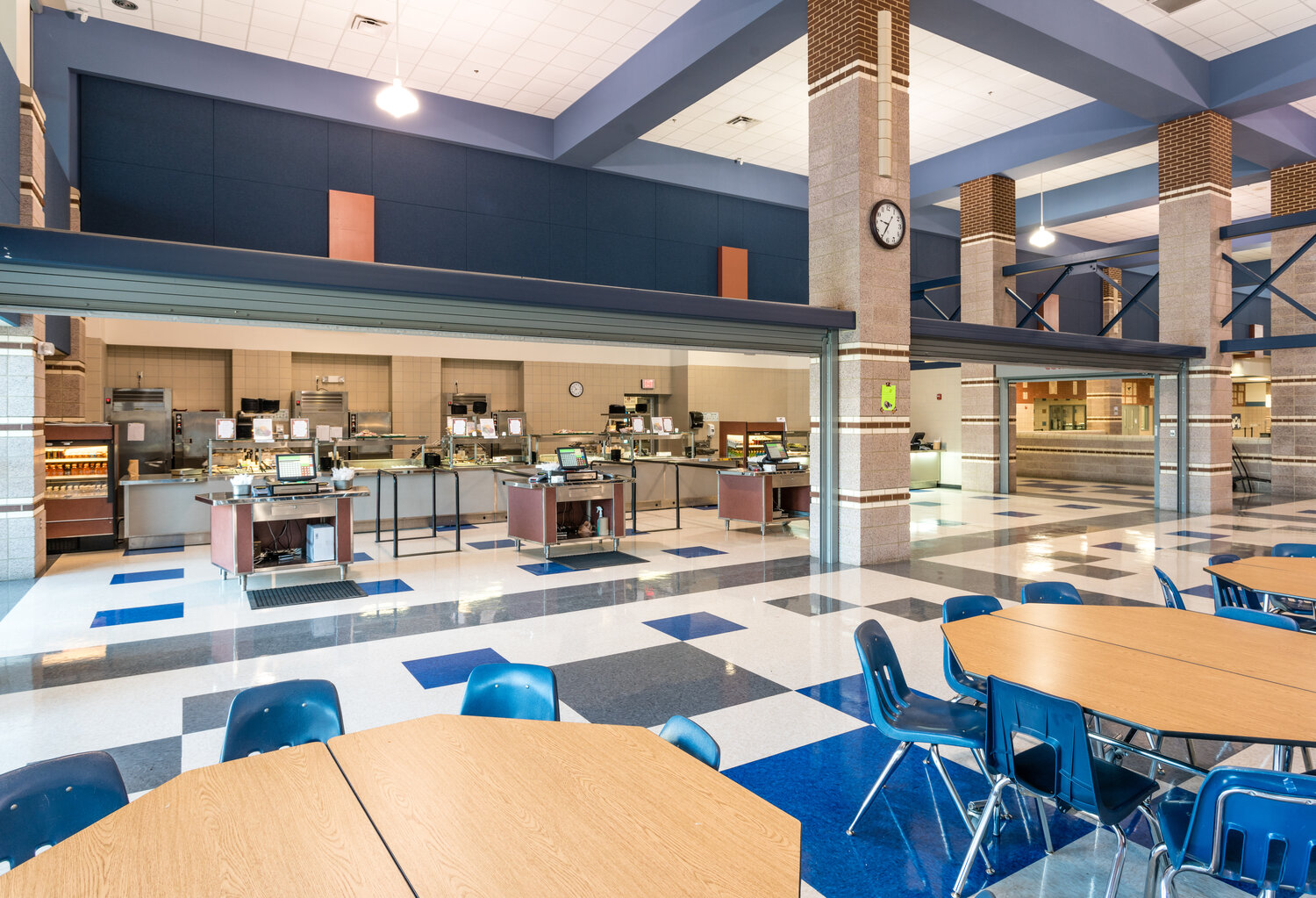 This school cafeteria was professionally cleaned by Dallas Janitorial Services, featuring sanitized tables and spotless flooring. Our specialized educational facility cleaning ensures safe dining environments for students and faculty.