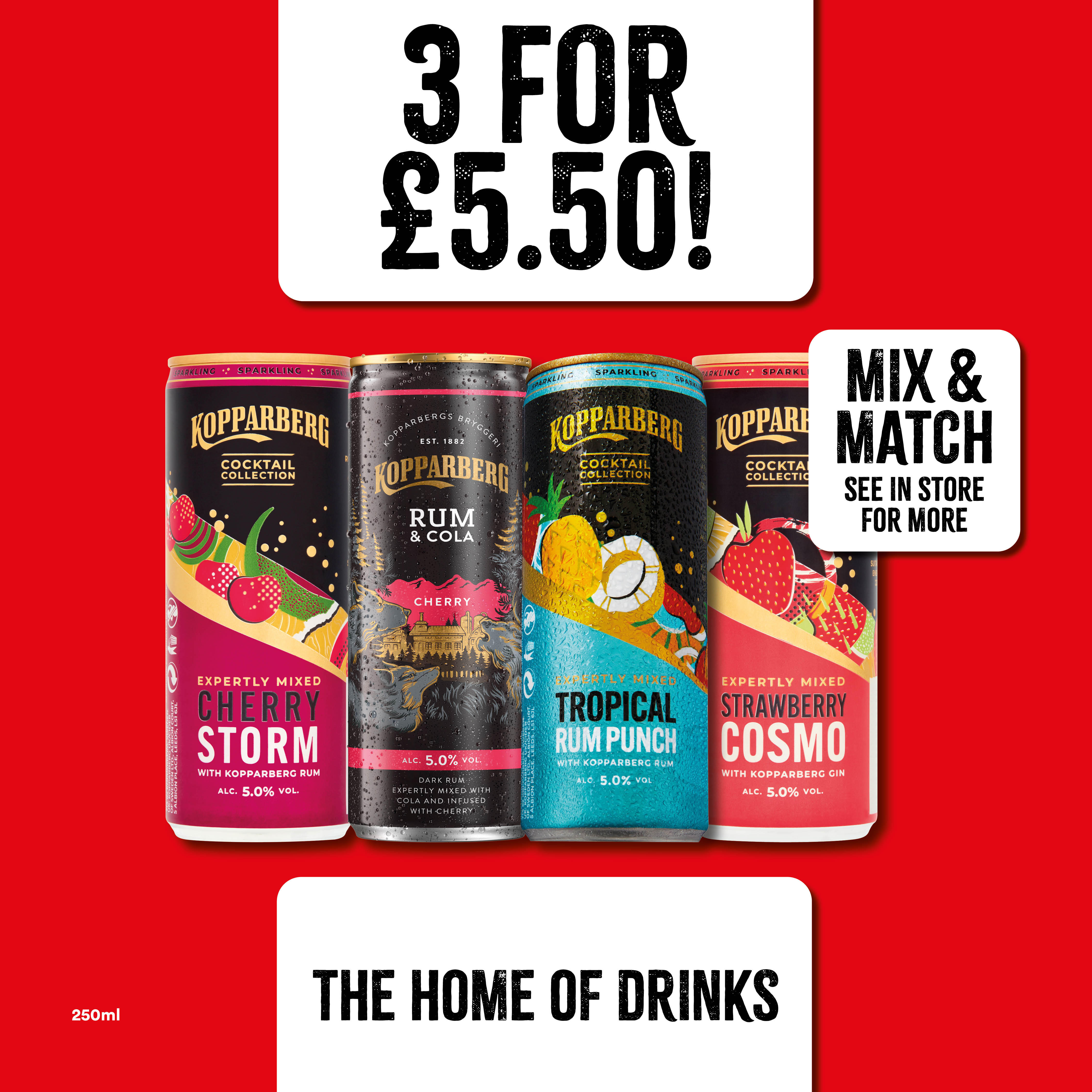 3 for £5.50 on ready to drink cans Bargain Booze Select Convenience Laugharne 01994 426984