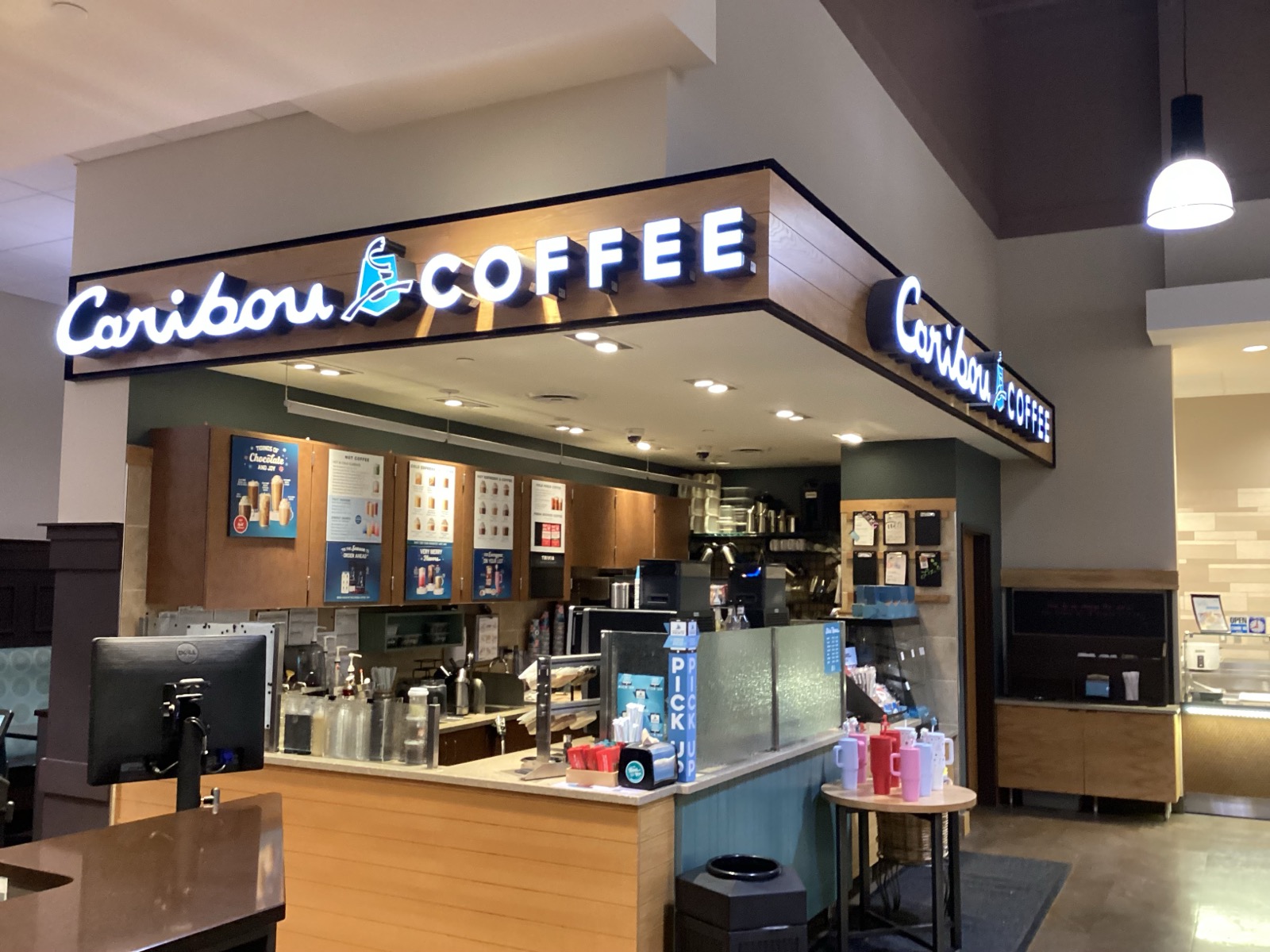 Storefront of the Caribou Coffee at 7050 Valley Creek Plaza in Woodbury