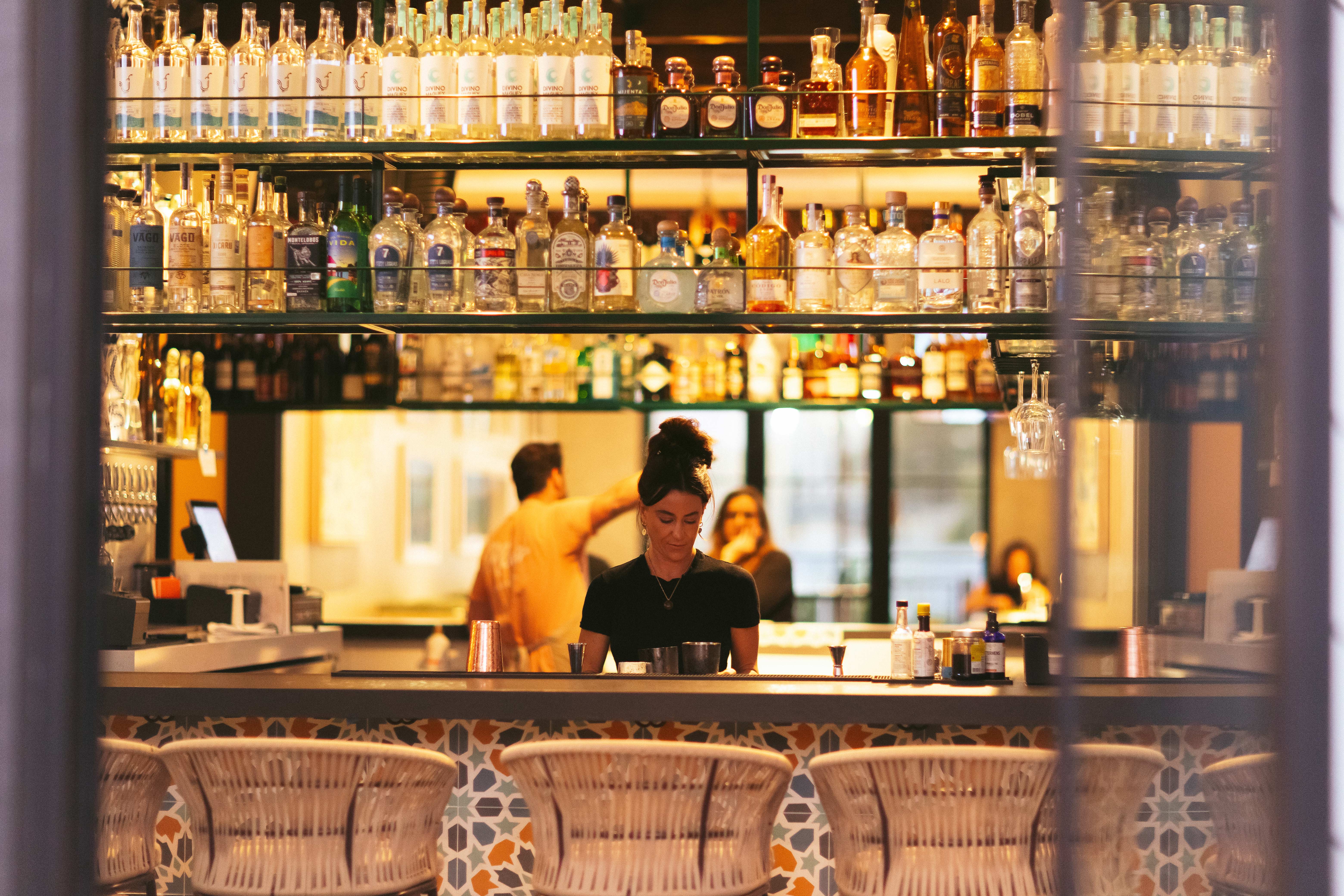 Mia's Solana Beach interior bar top seating area 