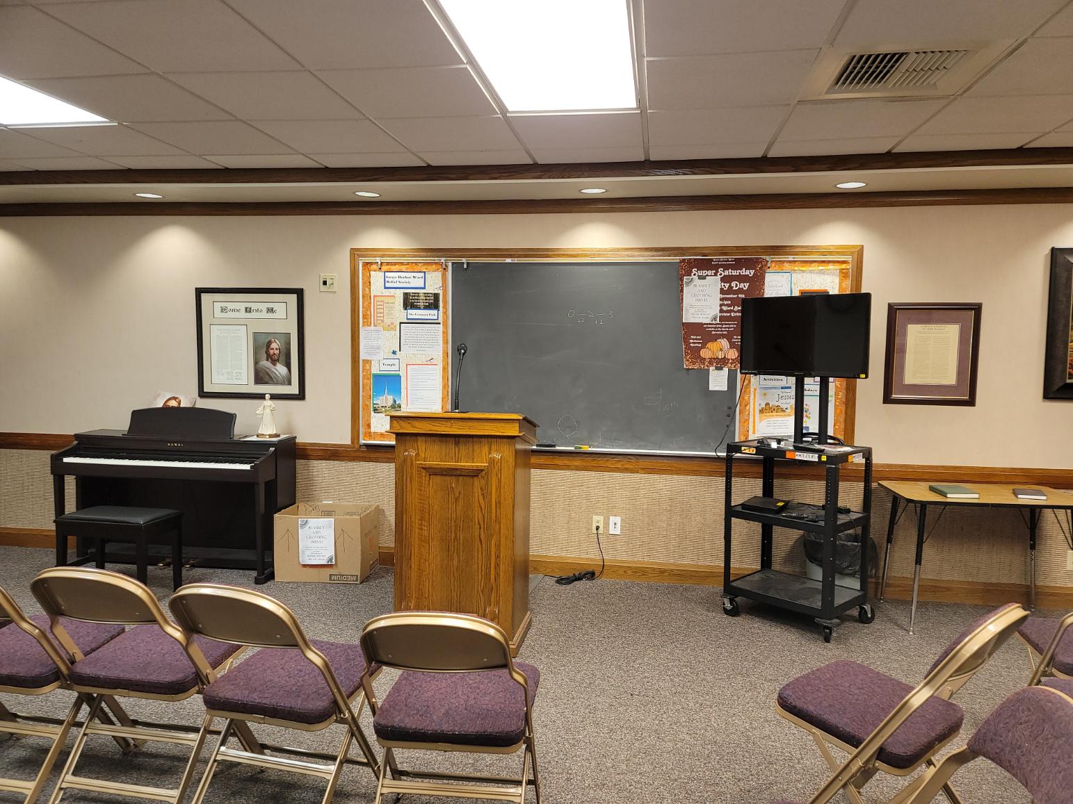 Relief Society room, or women's class, of The Church of Jesus Christ of Latter-day Saints
