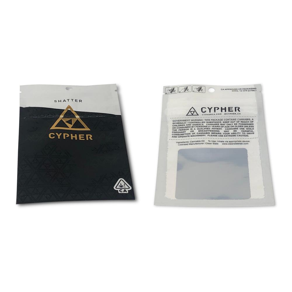 Shatter bags for Cypher. Custom packaging by PLC Print.