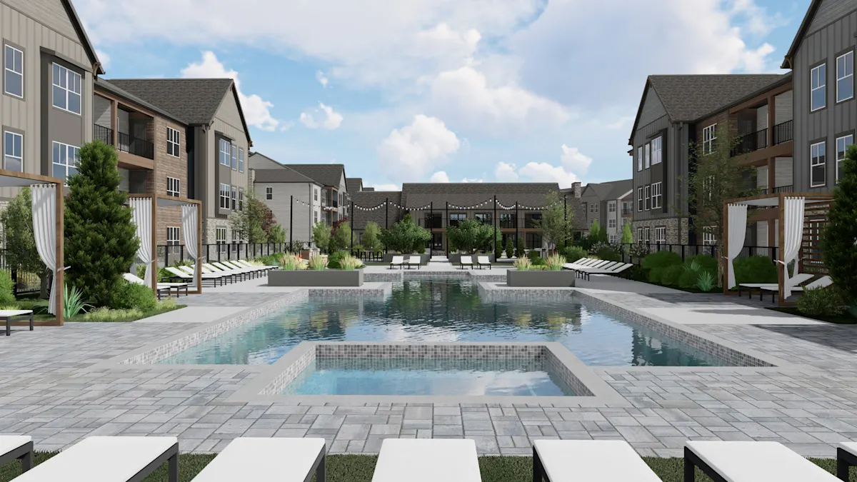 Rendering of the swimming pool