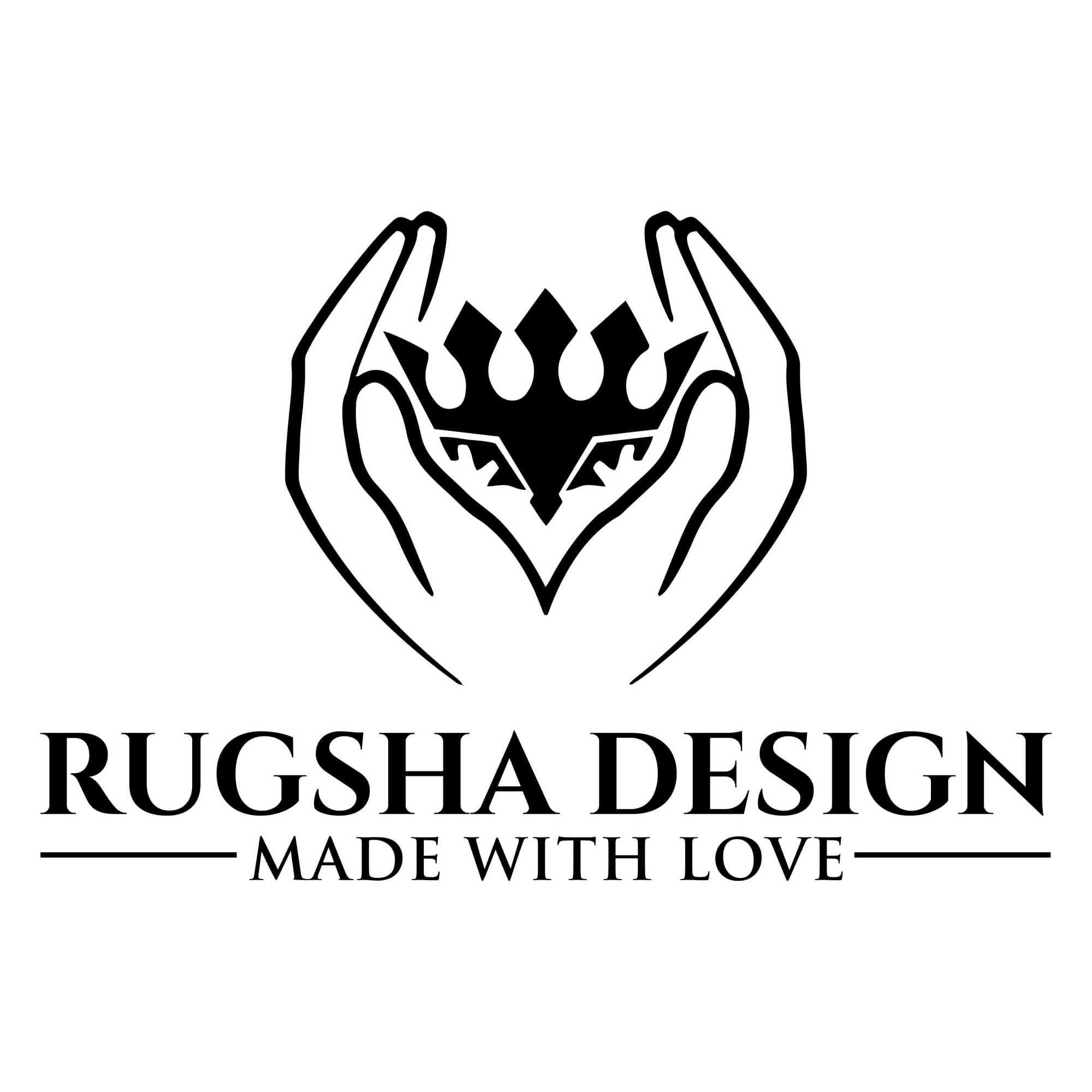Rugsha Design Made with Love Logo