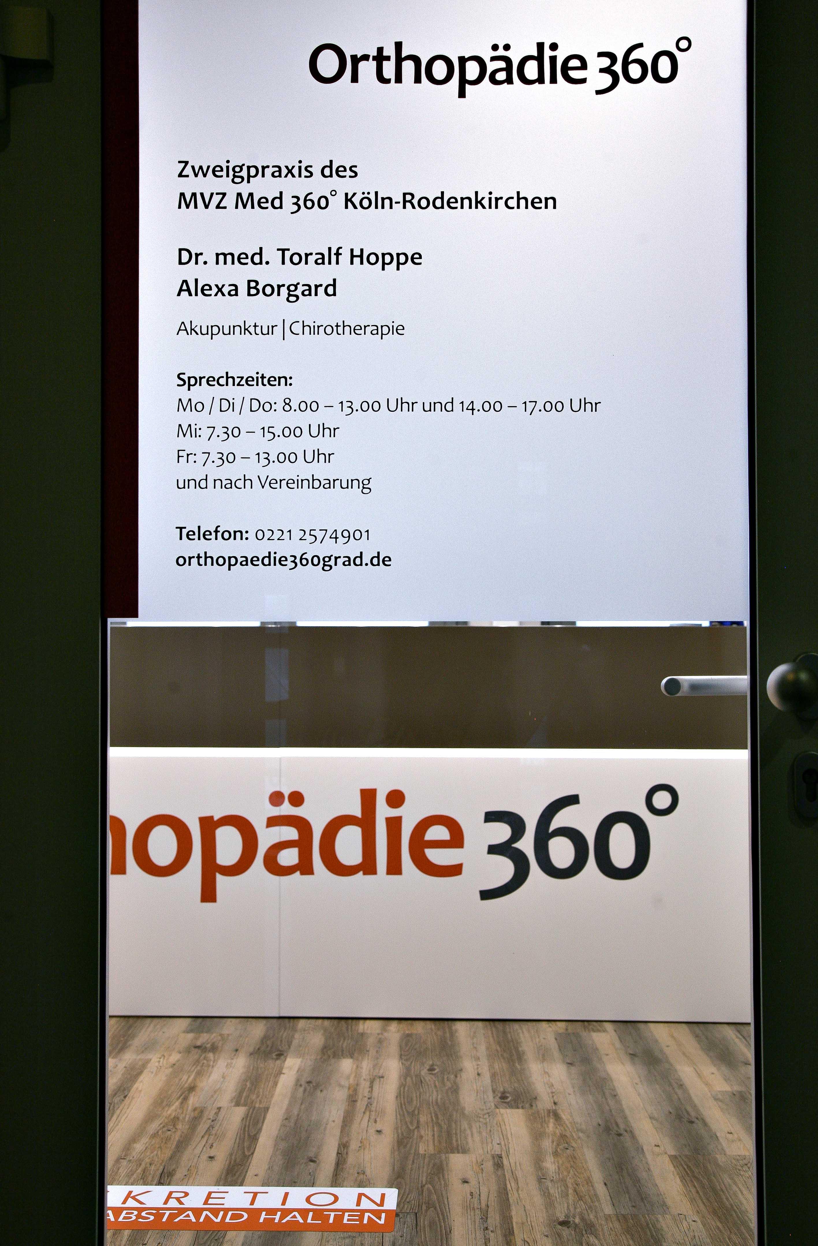 Innenaufnahme der Orthopädie 360 ° in der Breite Straße in Köln