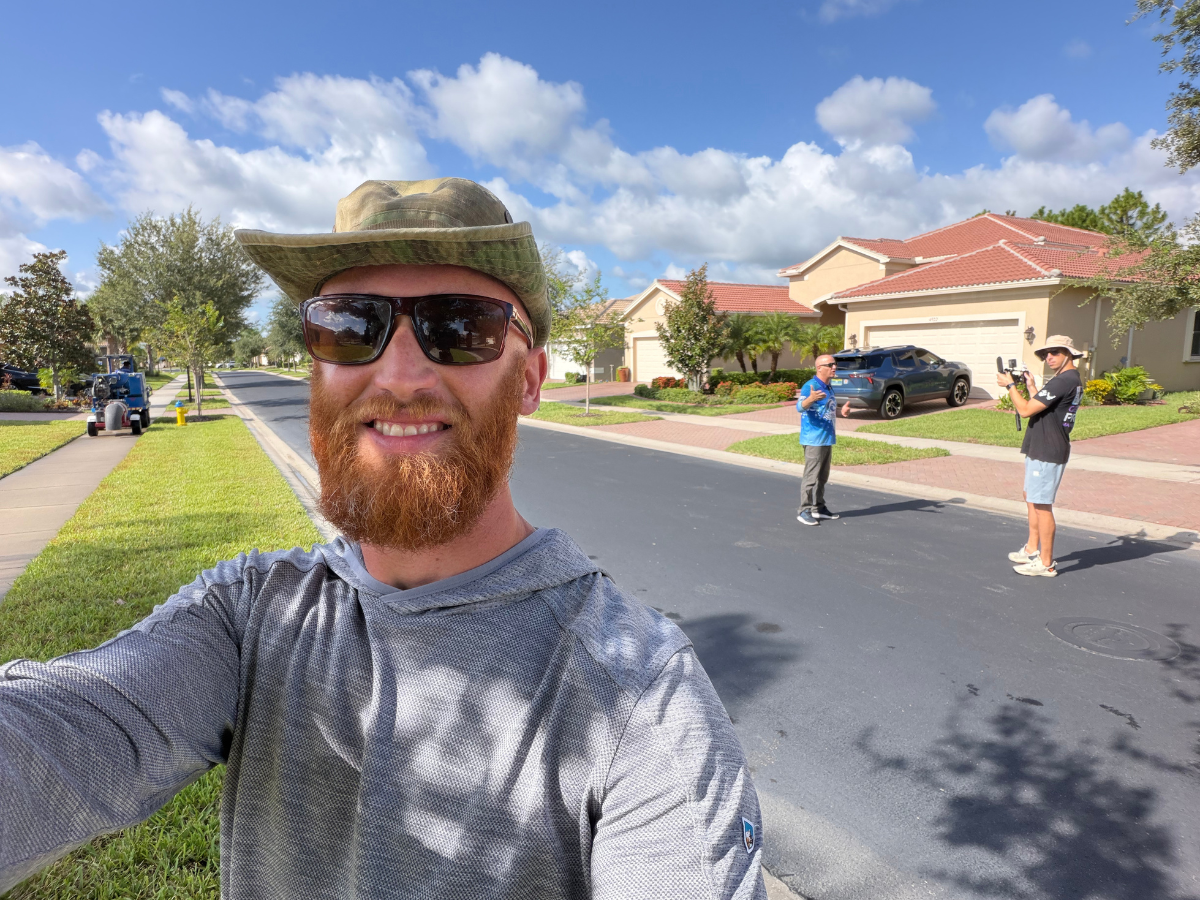 Founders Joshua Douglas and Branden Noble on set in Bradenton.