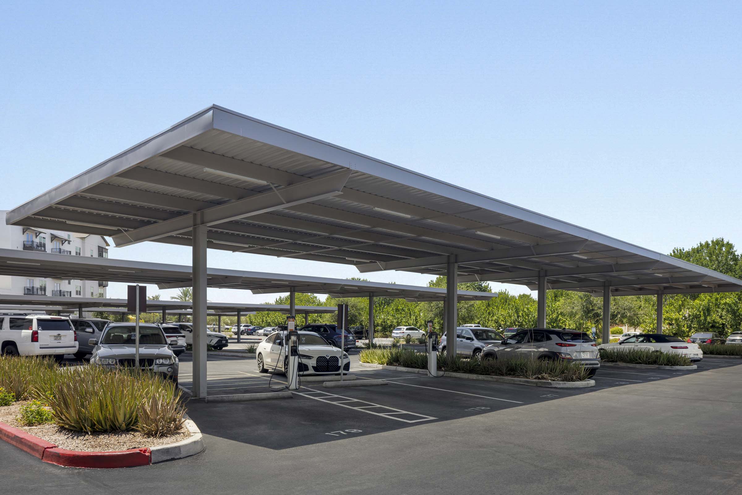 Covered carport parking spaces at Camden Gilbert apartments in Gilbert, AZ 