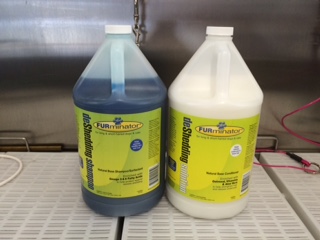 Furminator Deshedding Shampoo and Conditioner for deshedding package. 