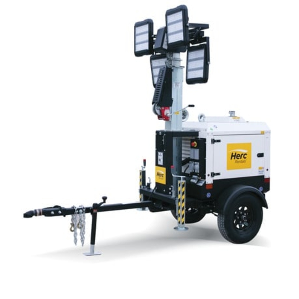 Engine Driven LED Light Towers Rentals - Brighten your projects with powerful engine-driven light towers from Herc Rentals. Their advanced design and reliable performance keep your worksite safe and productive day or night.