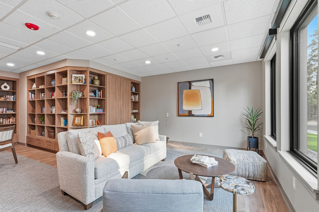 Library at new assisted living facility in Spokane Valley 