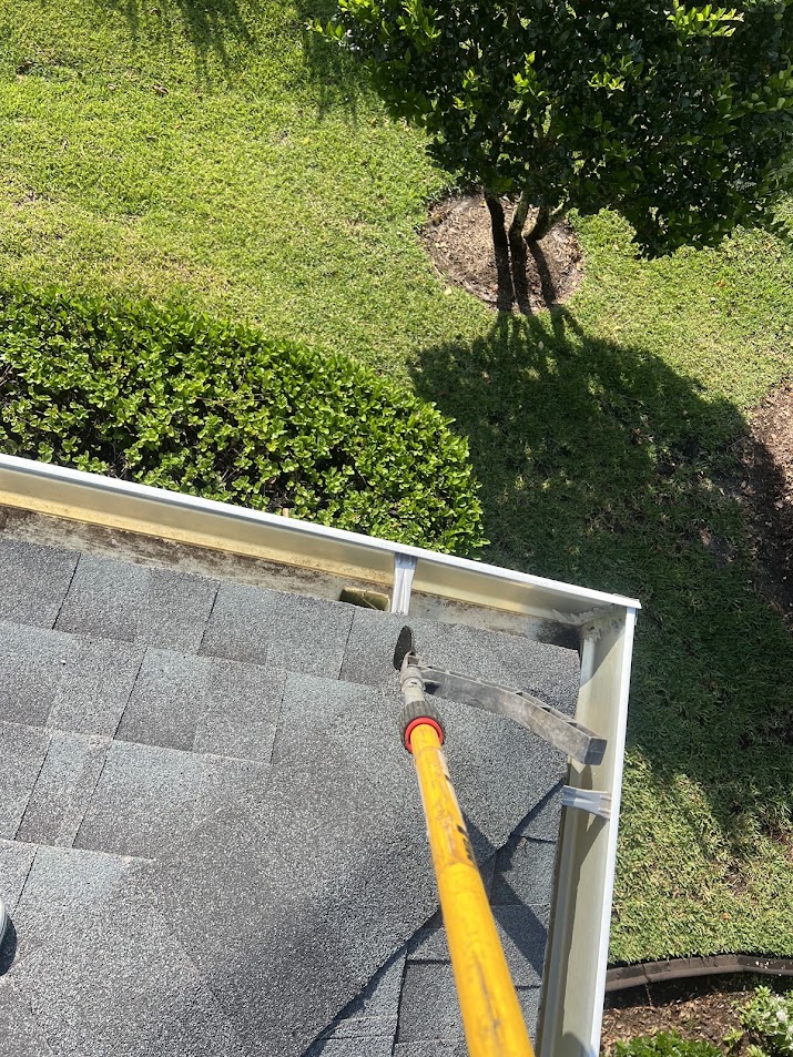 Professional gutter and downspout cleaning in St. Cloud, FL removes leaves, dirt, and accumulated debris to help rainwater flow properly away from your home.