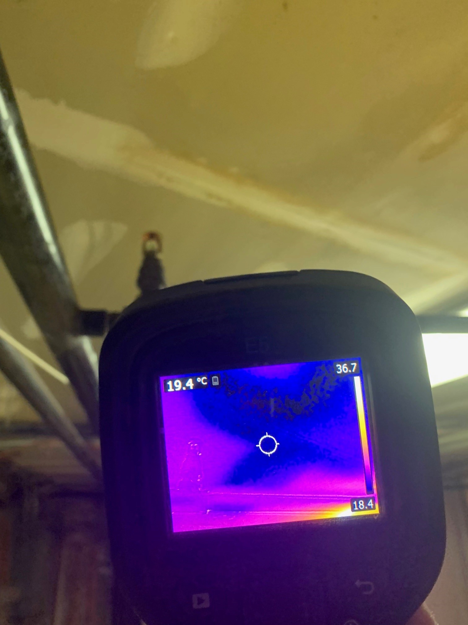A thermal imaging camera can be used to detect hidden water.
