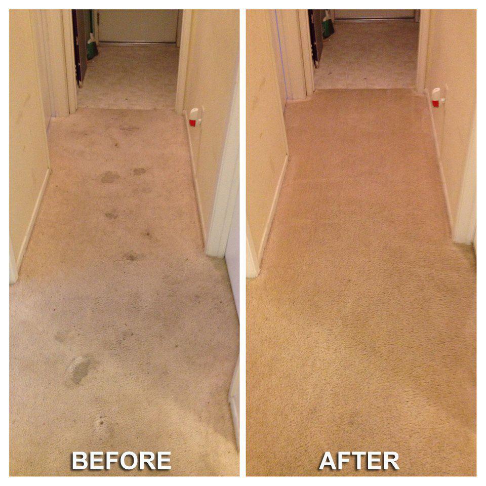 Before and after carpet cleaning in Council Bluffs, IA