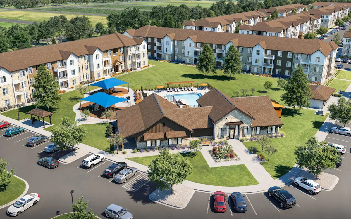 Aerial view of the property