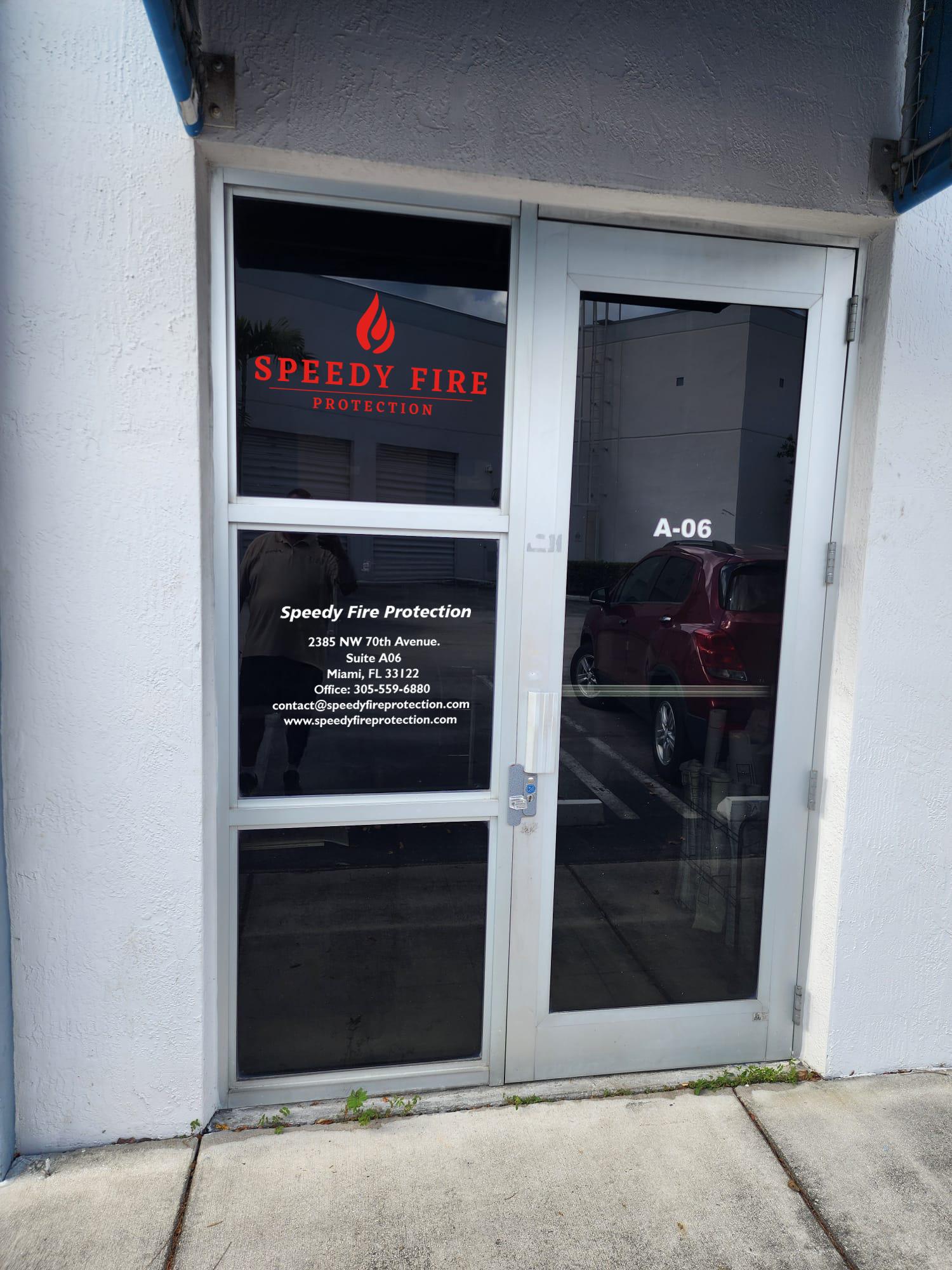 Speedy Fire Protection Miami office entrance