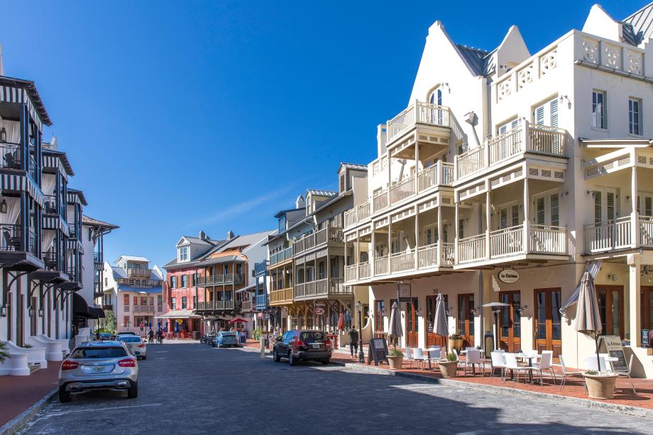 Rosemary Beach is known for its charming architecture, boutique shopping, and pedestrian-friendly community atmosphere