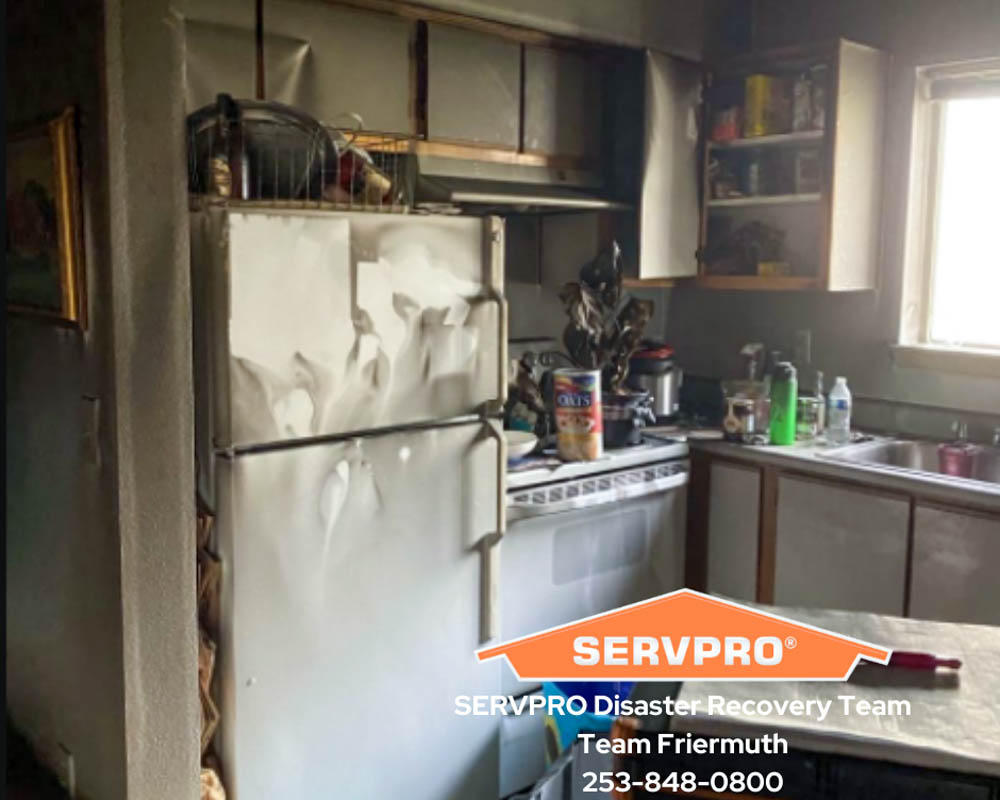 Fire cleanup is a job for an experienced and professional restoration company like SERVPRO of Lacey, we are a call away! 