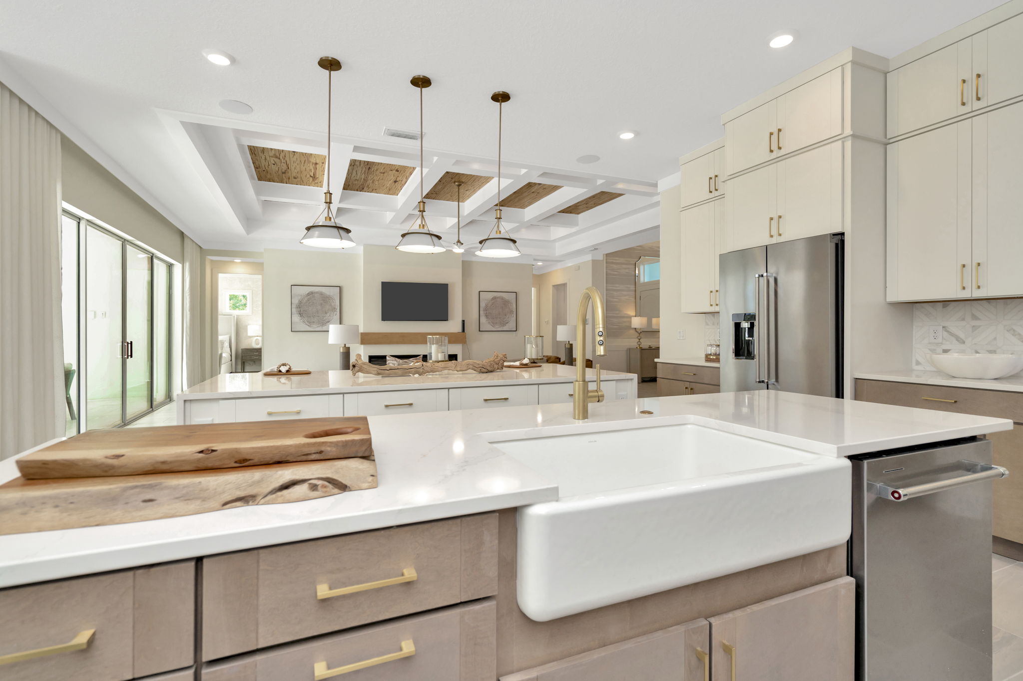 The Kitchen of a DRB Homes Sabal Model at Serengeti in Spring Hill, FL.